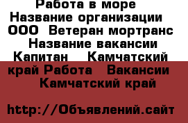 Работа в море › Название организации ­ ООО “Ветеран-мортранс“ › Название вакансии ­ Капитан  - Камчатский край Работа » Вакансии   . Камчатский край